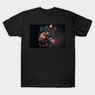 Abstract Floral Garden Botanical Print T-Shirt